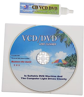 HEALSOPTHY Multifunctional CD Player Cleaning Set with Disc and Cleaning Liquid Durable Material Brush Kit for CD Vcd Dvd Lens Maintenance Removes Dust and Contaminants to Enhance Sound