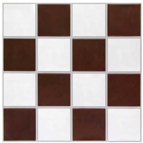Commomy 3D Fliesenaufkleber Klebefliesen Küche Bad, 10 Stück, Matt | Rot-Weiß, PVC Fliesen Selbstklebend Küchenrückwand Metro Wandfliesen Fliesendekor, Quadrat, Wasserdicht, 30 x 30 cm