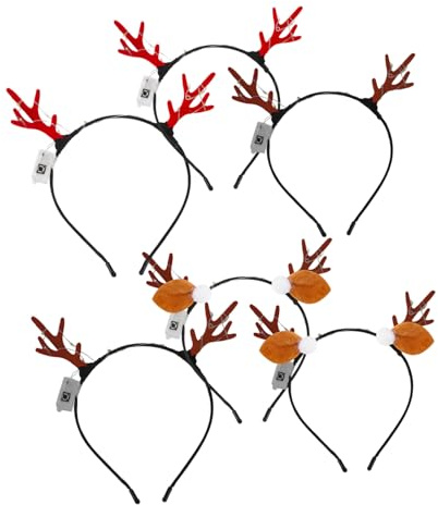 VICASKY 6stücke Led-geweih-haarreif für Weihnachten Haarband mit Geweihmotiven Weihnachts-haarschmuck Leuchtend und Bezaubernd für Festivals und Partydeko Zufälliger Stil