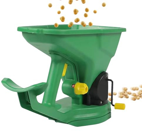 Dtaigou Esparcidor de césped – Esparcidor de manivela de mano | Suministros de transmisión de fertilizantes portátiles para patio, granjas pequeñas, patios, viveros, invernaderos, granjas pequeñas