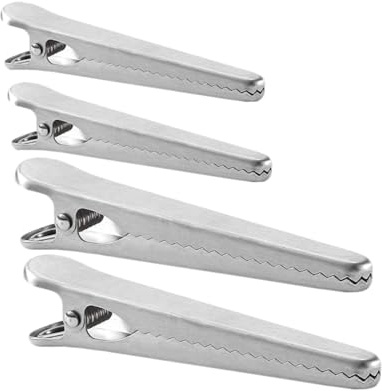 Healifty 4 pezzi Clip Sigillanti in Acciaio Resistenti per Sacchetti Snack Chiusura Ermetica Riutilizzabile per Sacchetti Plastica Carta e Alimenti Salva Freschezza Compatte