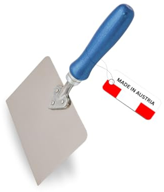 WERKFIT Profi Tapetenkratzer Fauserkelle mit Holzgriff – 0.8 mm Edelstahlklinge – Herzgriffspachtel für Renovierung & Tapetenentfernung – Made in Austria (150mm)