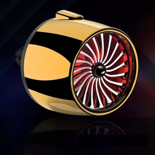 Diffuseur d'aromathérapie de voiture avec lumière ambiante et rotation fluide pour la plupart des véhicules, support de parfum pour grille d'aération avec parfum durable, B (lumière rouge dorée)