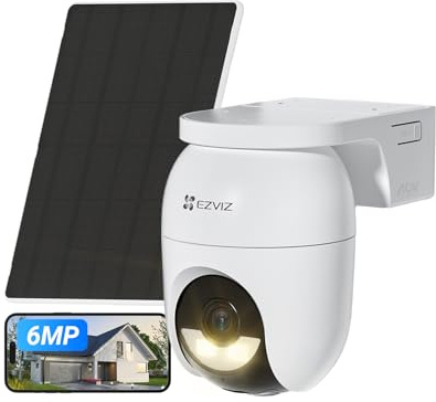 EZVIZ CB8 Lite 6MP kabellose PTZ Akku WLAN Kamera Outdoor mit 5W Solarpanel | 360° Auto-Tracking, KI Personen/Fahrzeugerkennung, 6MP Farbnachtsicht, Zwei-Wege-Audio, Standalone, Ohne Abo