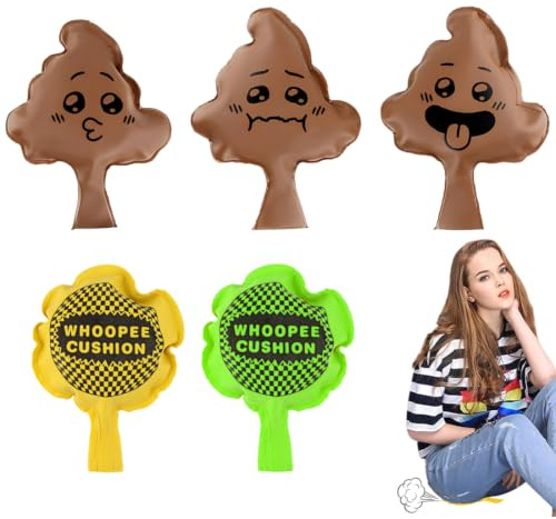 FUHAMJ Cojín de la Risa, Pack de 5, Cojines Pedorros, para Fiestas, Chiste Práctico Divertido para Adultos