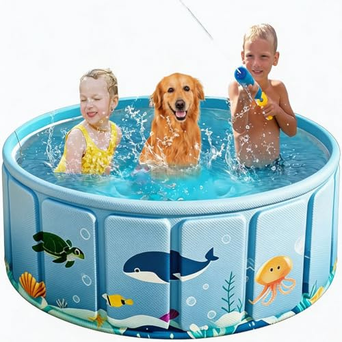 Piscina Pieghevole Da Interno -Piscina Portatile Pieghevole | Vaschetta Da Bagno Per Piccoli Portatile Per Bambinis | Vaschetta In Secondi Risparmiaspazio Per Balcone E Camper | Per Bambini Cani