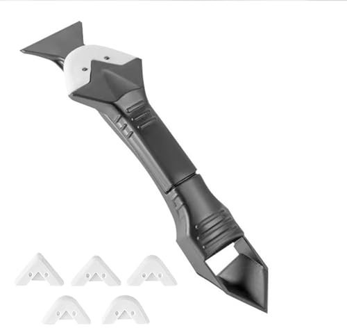 3 in 1 Silicone Remover Tool, Caulking Scraper with 5 Pads Kitchen Bath Kit | Remove old sealant, smooth caulk and clean grout with this 3 in 1 silicone tool, steel scraper and 5 pads for home repairs