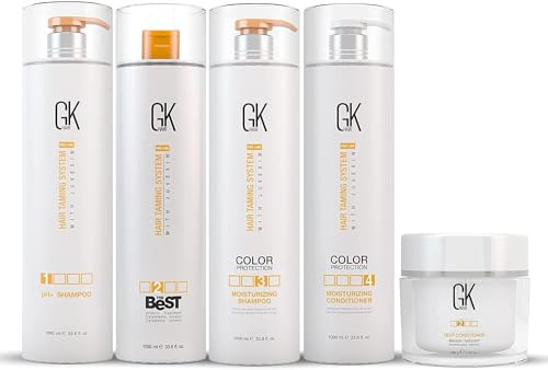 GK HAIR Global Keratin The Best Professional Hair (1000ml/33.8 Fl Oz) Kit Il miglior kit professionale per capelli Trattamento lisciante e levigante per un naturale setoso e liscio