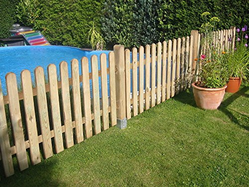 60cm hohes Komplettset 5,80 m Holzzaun 4m–38m wählbar (dieses Standard Paket ist 5,80m) Zaun inkl. allem Zubehör Staketenzaun 60cm Höhe gerade Form ...