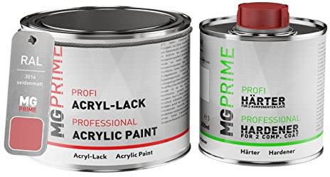 MG PRIME RAL 3014 Altrosa/Antique pink Acryl-Lack seidenmatt 0,75 Liter / 750 ml Dose inkl. Härter