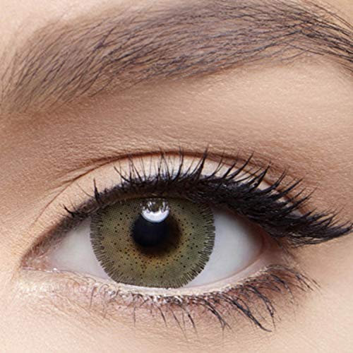 ANESTHESIA Lentilles de contact colorées CHICAGO BLONDE - lentilles mensuelles pour 6 mois en brun vert clair, sans correction de la vue, résultat naturel pour tous les yeux - 1 paire