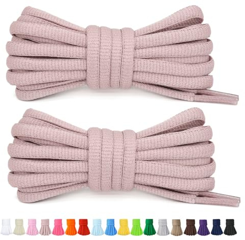 Stepace 2 Pares de Cordones Redondos de 60cm para Sneakers, Longitud 200cm 18 Colores, Cordones de Zapatos Rosa Caliente 120cm