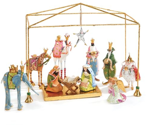 MACKENZIE-CHILDS Patience Brewster Nativity Figurine, Christmas Nativity Home Decor, Mini Figures Introductory Set