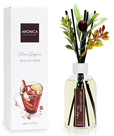 Aronica Aronica Christmas Tree Diffusir Oil Cinnamon, Mulled Spice Apple Oil with Sticks, Winter Candy Scented Reed Diffuser, Home Fragrance Decor