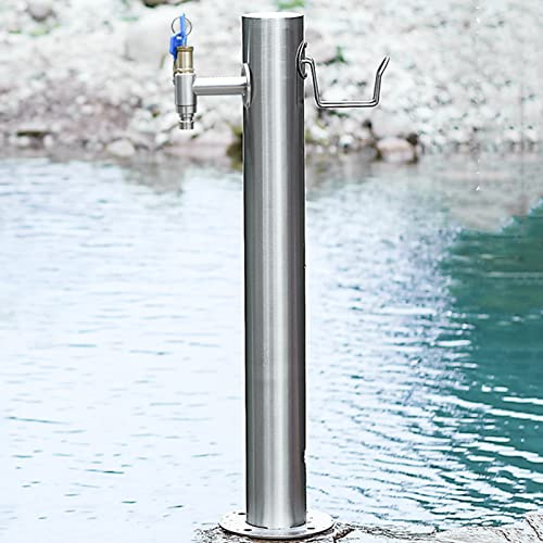 Fadiadem Garten Wassersäule Edelstahl Wasserspender Wasserverteiler, Freistehender Wasserhahn Bodenmontage Wasserhahn, Yard Hydrant Frostsicherer Wasserspielbrunnen, zum Gießen/Bewässern/Waschen