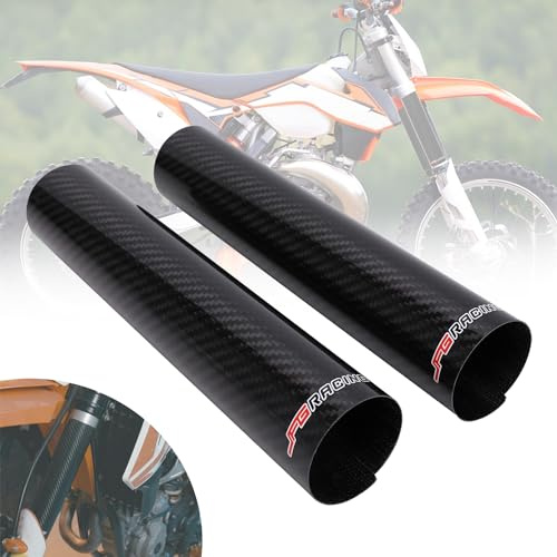 170mm Protezione Forcelle Moto,Copri Forcella Moto Carbonio Universali | Fibra di Carbonio Copri Forcella Motocross Regolabili per Dirt Bike Supermoto Enduro Moto Sportiva/Strada On/Off Road