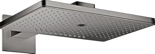 hansgrohe AXOR ShowerSolutions Kopfbrause 460/300 3jet, Brausearm, eckige Rosette, 35282330, Farbe: Polished Black Chrome