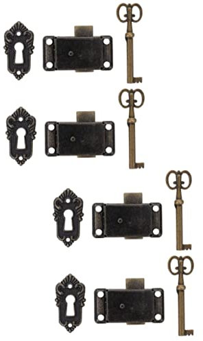 Housoutil 4 Stück Hardware-sperre Halbes Einsteckschloss Antikes Truhenschloss Kofferschloss Altes Tor Retro-schrankschloss Brustschlösser u Festhalten Eisenbeschichtung Mit Schlüssel