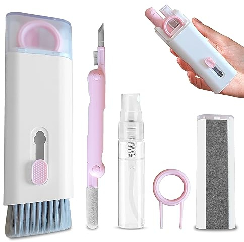 WS WorlsTrend Kit de Limpieza Electrónica 7 en 1 - Kit de Limpieza de Teclado con Cepillo - Bolígrafo de Limpieza para Airpods Pro - Apto para Auriculares - Ordenador Portátil - Teléfono - Monitor.