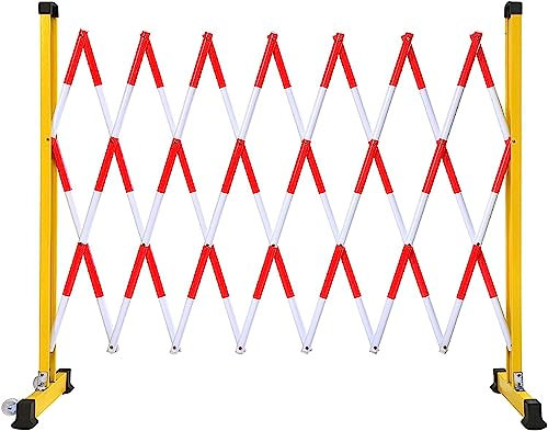 NAKEAH Valla Telescópica Aislada Valla De Tráfico De Material Compuesto, Barricada con 2 Ruedas, for Paradas De Autobús Aeropuerto (Color : Giallo, Size : 1.2x6m)