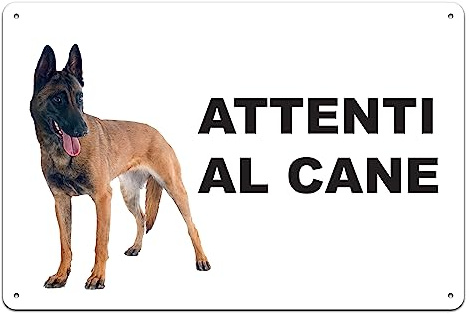 Phonecasing Warnschild aus Aluminium, 3 mm, Verbundwerkstoff (30 cm x 20 cm, Belgischer Schäferhund)