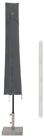 Sekey Schutzhülle mit Stab für Ø350/200x300 cm, wasserdicht & UV-beständig | Reißverschluss, Stab, Zugseil, Belüftung, Abdeckhauben, Maße 190×30/50 cm, 100% Polyester 240g/m², wasserdicht, GRS