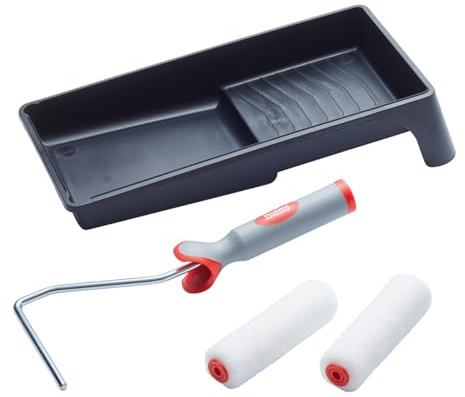 ProDec Advance Ice Fusion Lot de 4 articles, 2 mini-rouleaux | monture et bac - Finition ultra lisse avec émulsions et peintures satinées sur murs intérieurs, plafonds, bois, métal