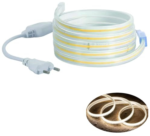 H+H Leipzig LED COB Strip Streifen (Teilmöglichkeit aller 10 cm) + IP20 Netzkabel mit Eurostecker. (03 Meter, Neutralweiß, 240LEDs/M, ohne Schalter)
