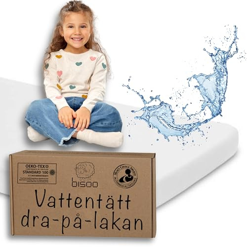 Bisoo Magic Sheet 80x180 Vit Vattentät Dra-på-lakan för Juniorsäng Barnsäng