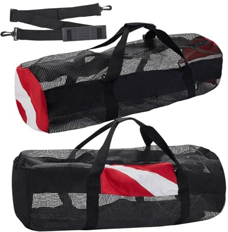 1/2 Netz-Tauchtasche – Reisetasche, Tauchtasche, Tauchtasche, Schnorchelausrüstung, Taschen mit Reißverschluss, faltbare Tauchausrüstung, schnell trocknend, verdickte -Tauchtaschen für Tauchen,