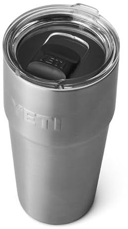 YETI Rambler Thermobecher 20 oz (591 ml) Stainless Steel – Kaffeebecher To Go, Thermotasse mit abnehmbarem MagSlider–Deckel, Isolierbecher aus Edelstahl