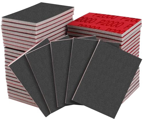 Shineboc éponges Abrasives,20 Pièces Grain 2000 Papier abrasif utilisable à Sec et à l'eau Adapté Au Bois, à L'Artisanat, Aux Cloisons SèChes, Au MéTal, à La RéParation De Carrosserie