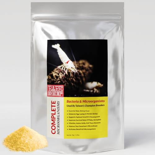 Professional Shrimp Microbial Food Powder - Biofilm & Microorganism Booster - Increases Shrimplet Survival - Taiwan Formula (35g/1.22oz) - Perfect for Dwarf Shrimp caridina, neocaridina, Crystal