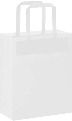 vidaXL Papperspåsar 50 st med handtag vit 18x8x22 cm, papperspåse, papperspåse med handtag, papperskasse, påse, papper presentpåse