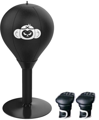 Boxsack für den Schreibtisch, Tisch Boxsack, Schreibtisch Punchingball fürs Büro, Minis Boxball gegen Stress, Punchingball Tisch mit Superstarkem Saugnapf für Bürotisch und Theke