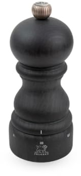 PEUGEOT - Salzmühle Paris u‘Select 12 cm - 6 voreingestellte Mahlgrade - Innovatives Zirlion-Mahlwerk für pulverfeines Salz - Aus PEFC-zertifiziertem Holz - Französisches Know-how - Graphitfarben