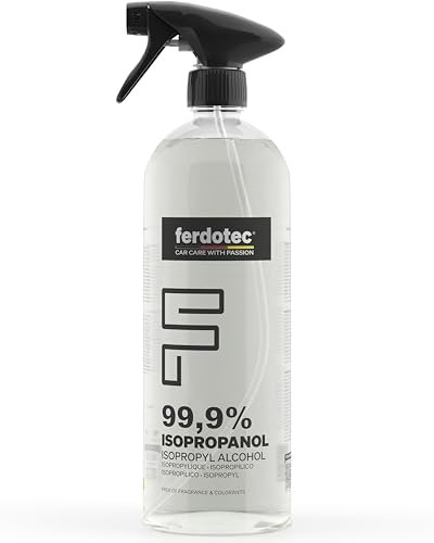 ferdotec Isopropanol 99,9% Spray 1L – hochreiner Reinigungsalkohol in Sprühflasche zum rückstandsfreien Entfetten & Reinigen von Auto, Lack, KFZ, Elektronik & 3D-Druck
