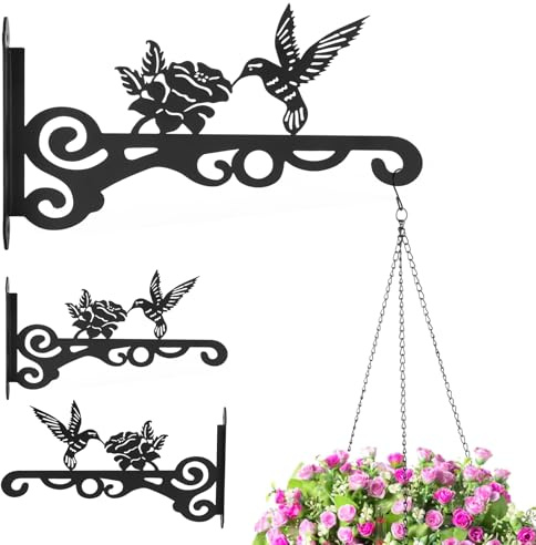 DEECOZY Pflanzenhaken Blumenampelhalter, 2 Stück Wandbehang Korbhalterungen, 25cm/10inch Blumenampel Vogelhäuschen Wandhalter Haken zum Aufhängen von Pflanzer Vogelhäuschen Windspiele Laterne