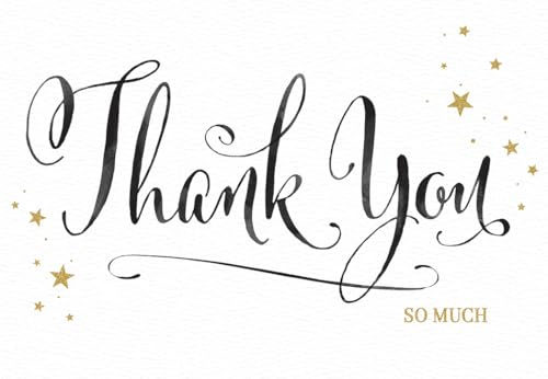 Piccadilly Greetings Thank You Card, Thank you So Much! - 7 x 5 inches