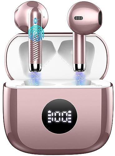 Jxrev Cuffie Bluetooth Auricolari Bluetooth 5.4, Cuffie Wireless con 4 ENC Cancellazione Rumore Mic, Cuffie in Ear 40 Ore di Riproduzione, Cuffie Senza Filo HiFi Stereo IP7 Impermeabili per iOS & MGJ