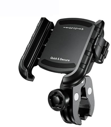 BHGMGEBLV Porta Teléfono Bicicleta Soporte para Teléfono Motocicleta con Bloqueo Rápido Automático Un Solo Toque Bicicleta ATV Scooter Base Manillar Aluminio Soporte Móvil Moto(M8SP Anti-Theft Clip)