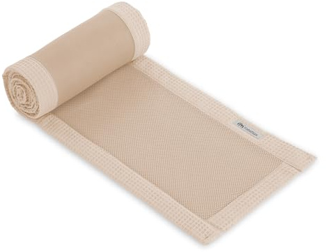 FabiMax Beistellbett Bettumrandung aus Mesh & Waffel – Atmungsaktiv, luftdurchlässig & waschbar – Passend für Boxspring Beistellbett (Beige, Für FabiMax Boxspring Beistellbett)