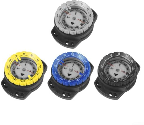 Bussola subacquea con design luminoso e impermeabile, costruito con ABS per uso esterno, leggero e portatile per la navigazione acquatica (nero)