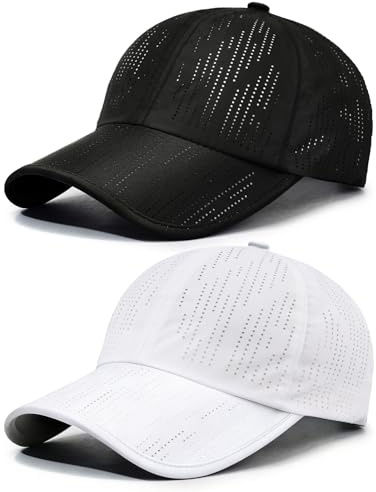 AYPOW 2 Stück Baseball Cap Herren Damen, Atmungsaktivem UV-Schutz Basecap Schnelltrocknend Leichte Baseball Kappe Unisex Verstellbar Snapback Schildmütze für Outdoor-Aktivitäten Golf Tennis Sommer