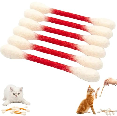 Giant Q Tip Cat Toy med kattmynta | 6st bomullspinnar Qtip kattleksak | Kattunge Tuggleksaker Tuggstickor | Interactive Filt Kicker Play Kitty Lover Pet Supplies