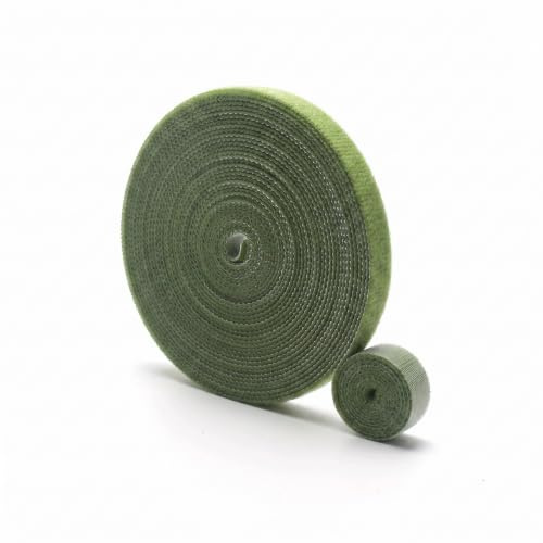 Ruban vert réutilisable pour plantes 10mm x 25m Attaches de Jardin | Bande auto-agrippante souple sans résidu, ajustable sans blesser les tiges, adapté aux tomates, lianes pour jardin et serre