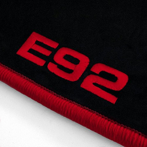 Autoteppich Stylers ATS-Q300_E92-103_BMW Fußmatten mit Stick (E92) und Rand in Rot