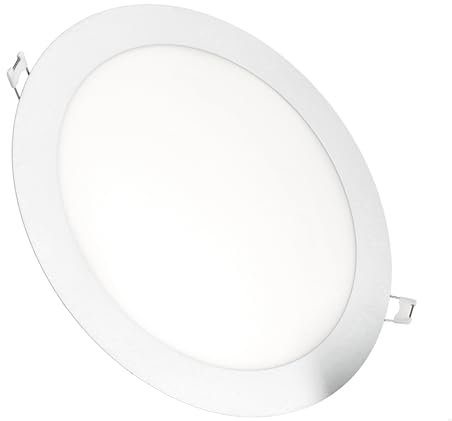 JANDEI – Faretti LED da incasso rotondi, 18W, 1500 lumen, extrapiatti 13 mm, foro di montaggio Ø200-205 mm, bianco freddo 6000K con trasformatore incluso