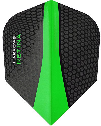 Harrows Retina Dart-Flights, 100 Mikron, extra stark, Standard, 5 Sets (15 Stück) (grün)