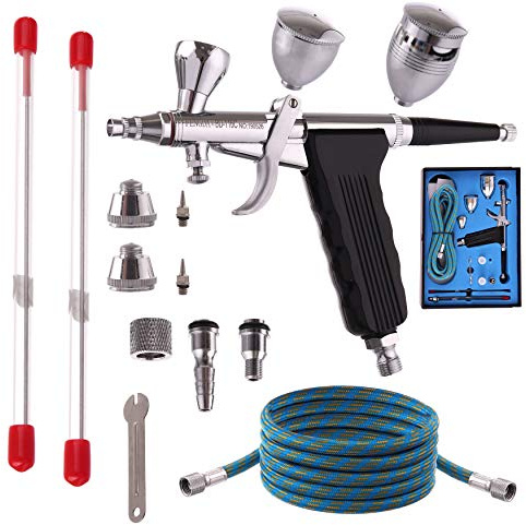 FENGDA Airbrush Spritzpistole MINI Lackierpistole 0,3 0,5 0,8 Düsen Behältern